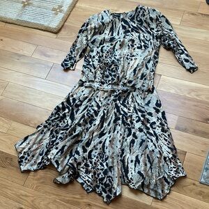 Vintage Wild Rose animal Print skirt and shirt set size 6
